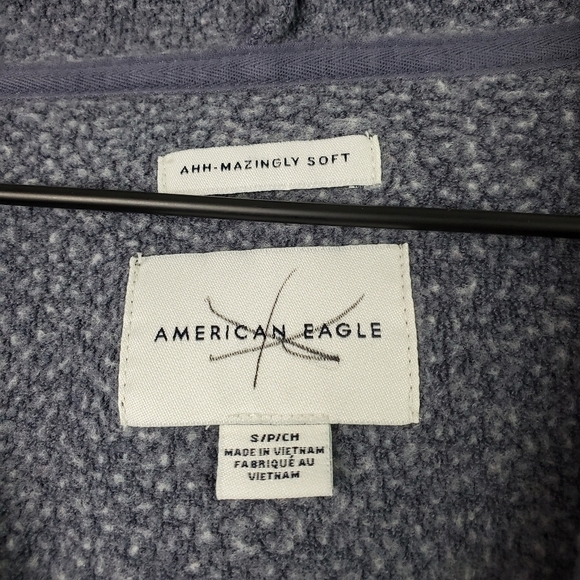 American Eagle Blue Red Stripe Hoodie Small - Picture 5 of 6